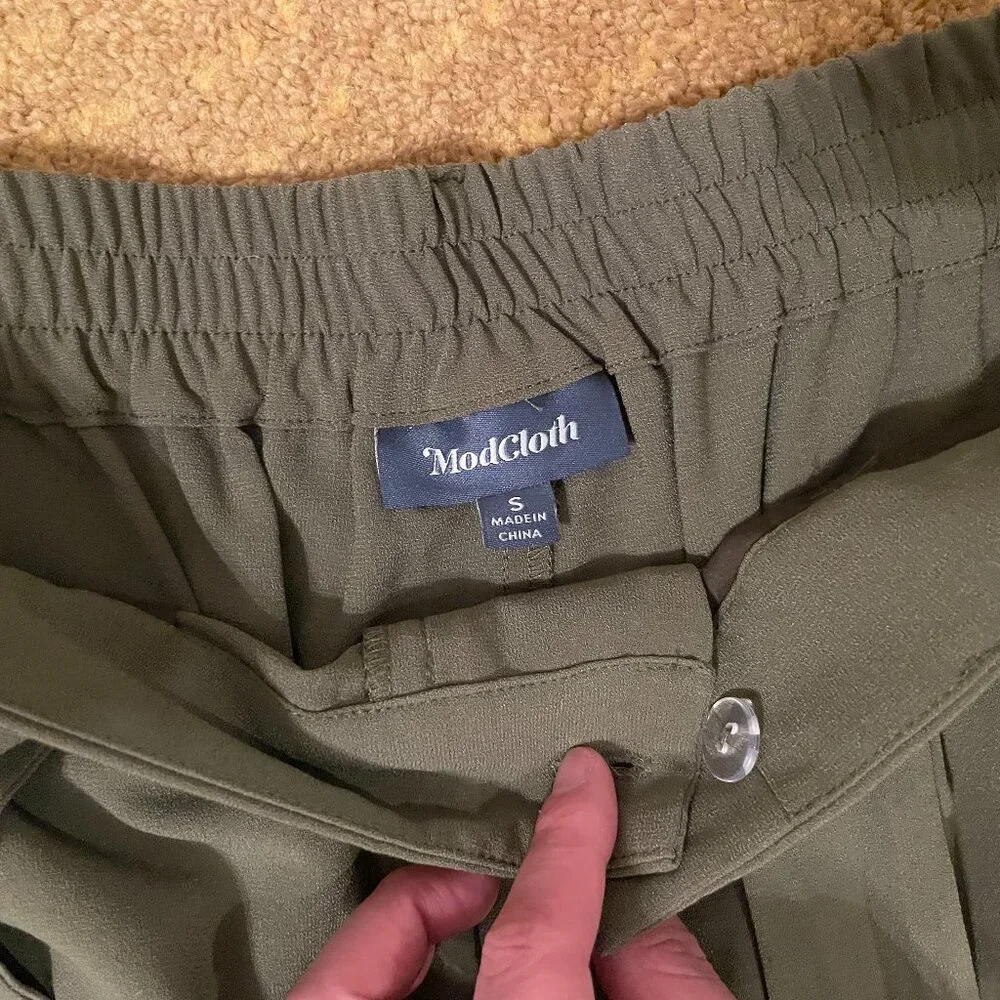 Modcloth Green Wide Leg Pants Size S - Picture 2 of 5